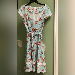 Cotton Vintage Style Dress for Women M